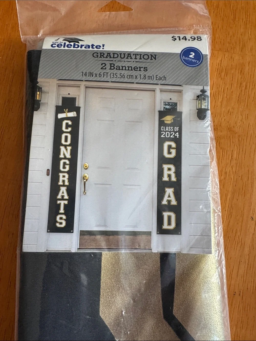 Celebrate It Black & Gold Graduation Door Banner Set